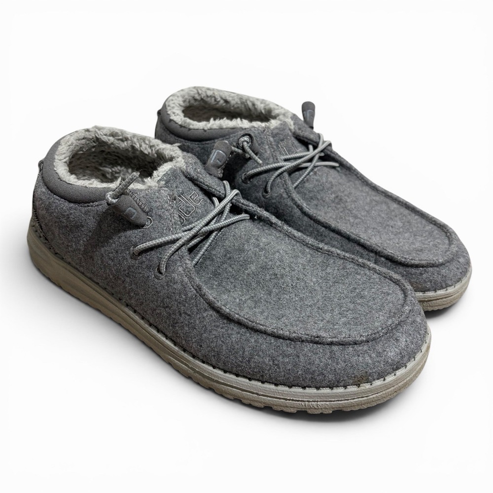 Hey Dude Cindy Womens Size 10 Gray White Walking Comfort Shoes Sneakers Slip Ons